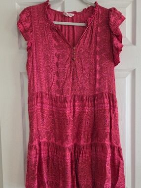 Women's Pink Paisley Mini Dress - Lightweight Summer Style